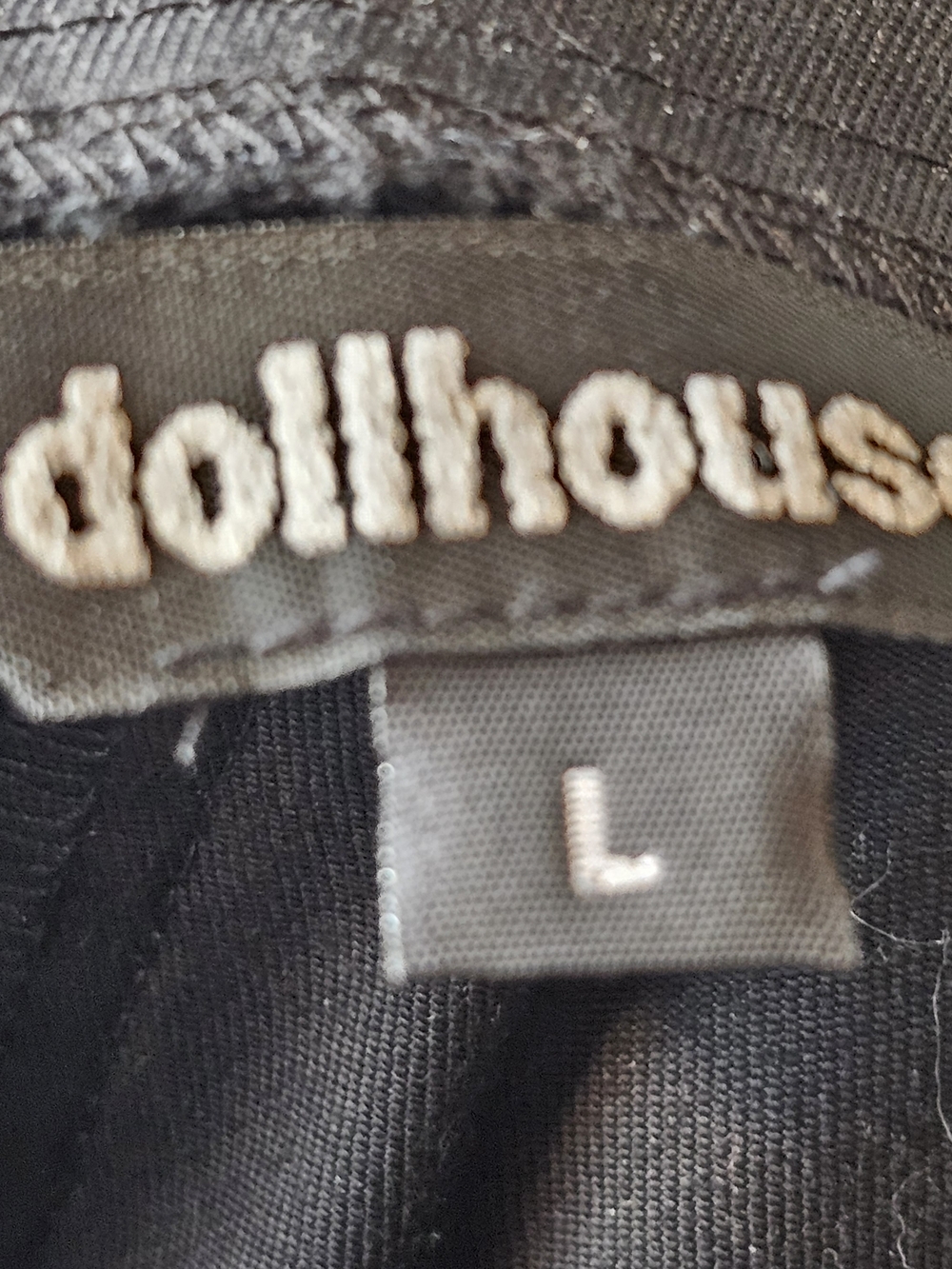 Dollhouse Black Satin Cami Top Size L Vintage Y2K Minimalist NWT Deadstock Shiny - Picture 10 of 11